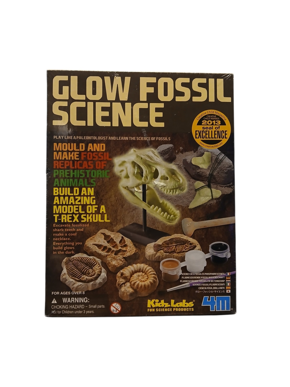 Kidz Labs Glow Fossil Science T-Rex Skull Kit Glow Green